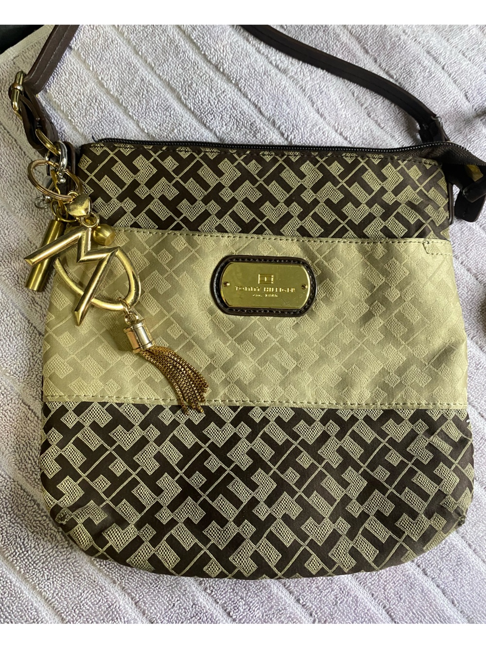 Tommy Hilfiger Vintage Monogram Jacquard Crossbody Bag - Brown/Beige